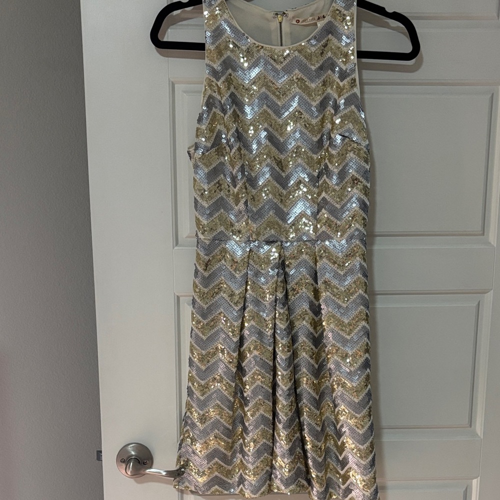 Chelsea & Violet Gold and Silver Sequin Dress